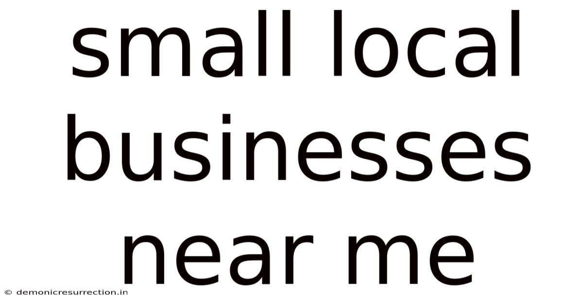 Small Local Businesses Near Me