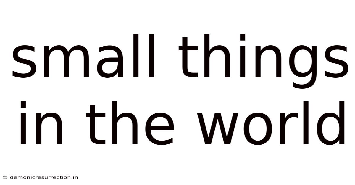 Small Things In The World