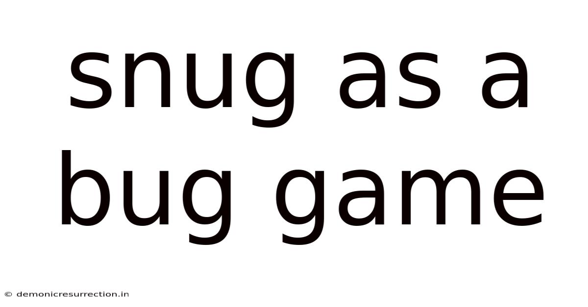 Snug As A Bug Game