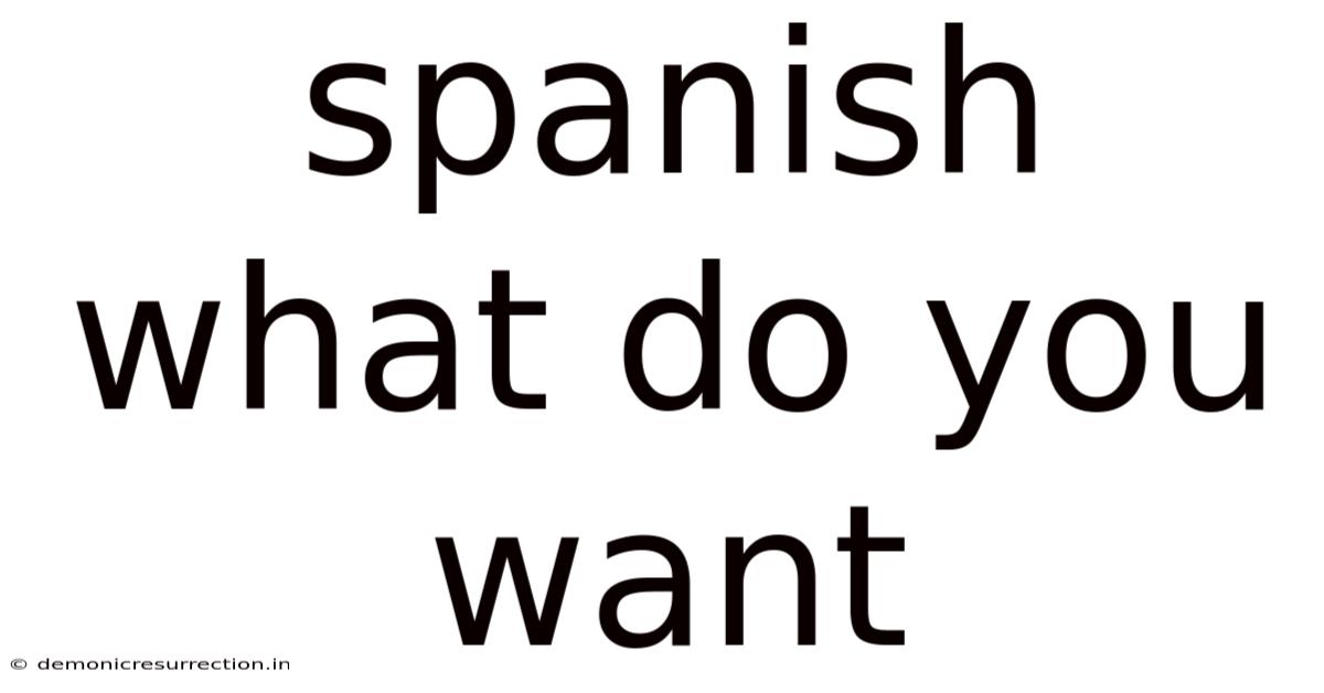 Spanish What Do You Want