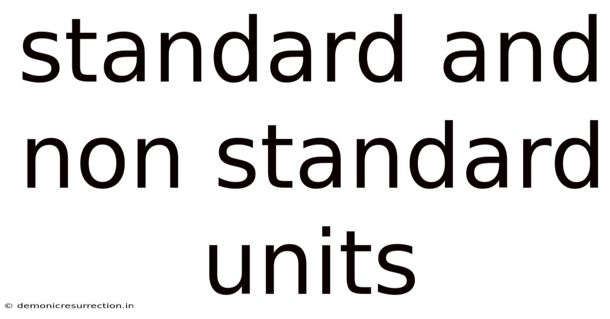 Standard And Non Standard Units