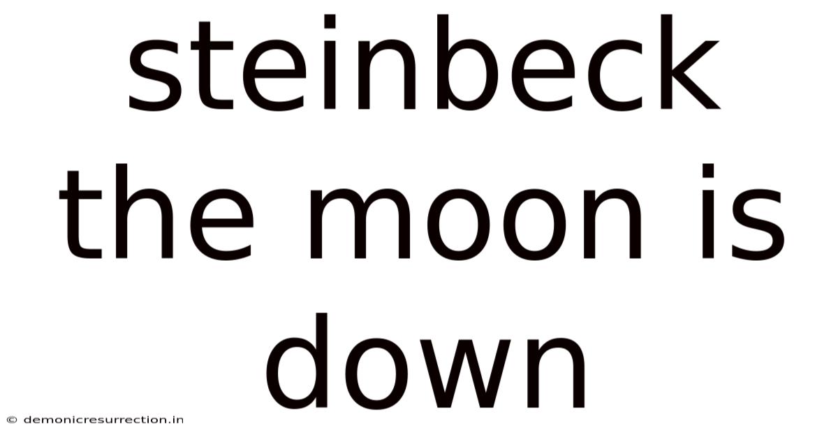 Steinbeck The Moon Is Down