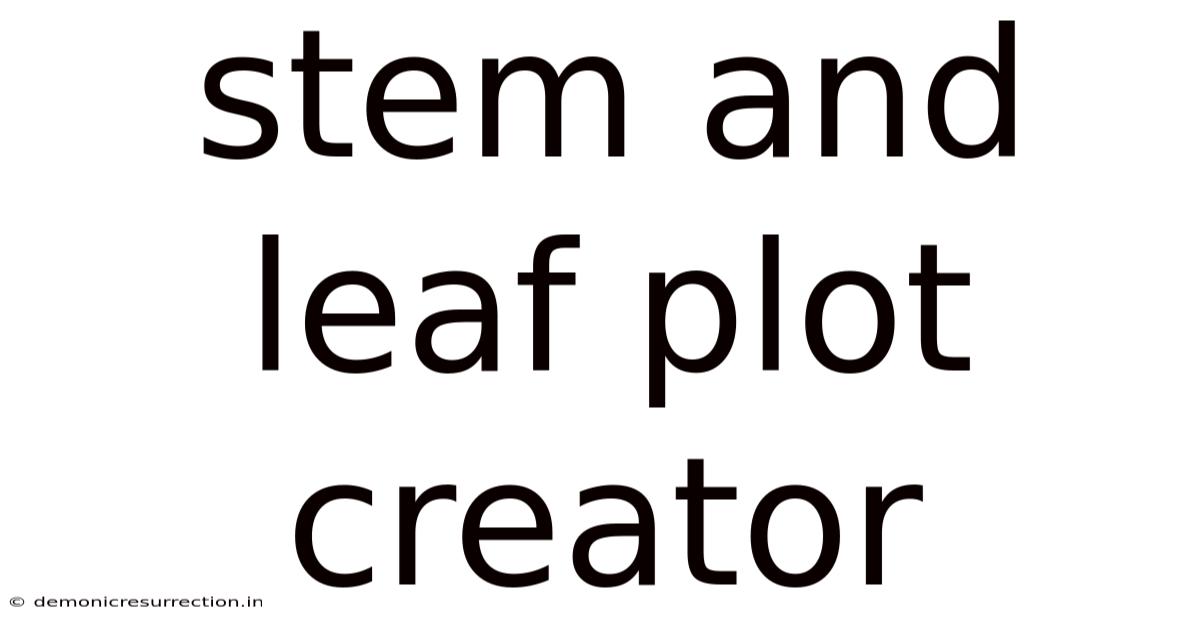 Stem And Leaf Plot Creator
