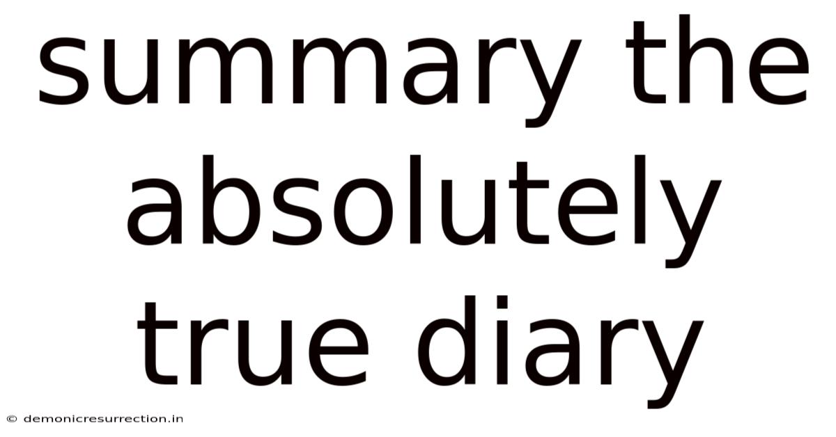 Summary The Absolutely True Diary