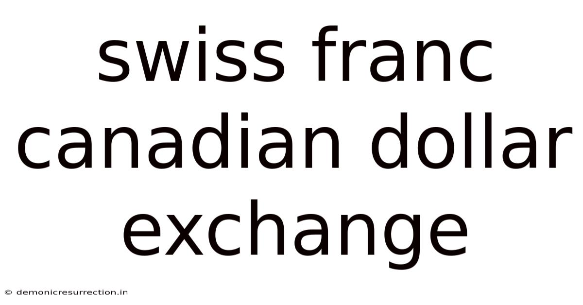 Swiss Franc Canadian Dollar Exchange