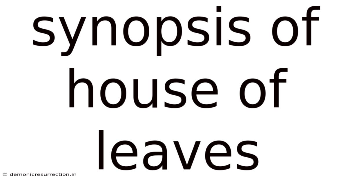 Synopsis Of House Of Leaves