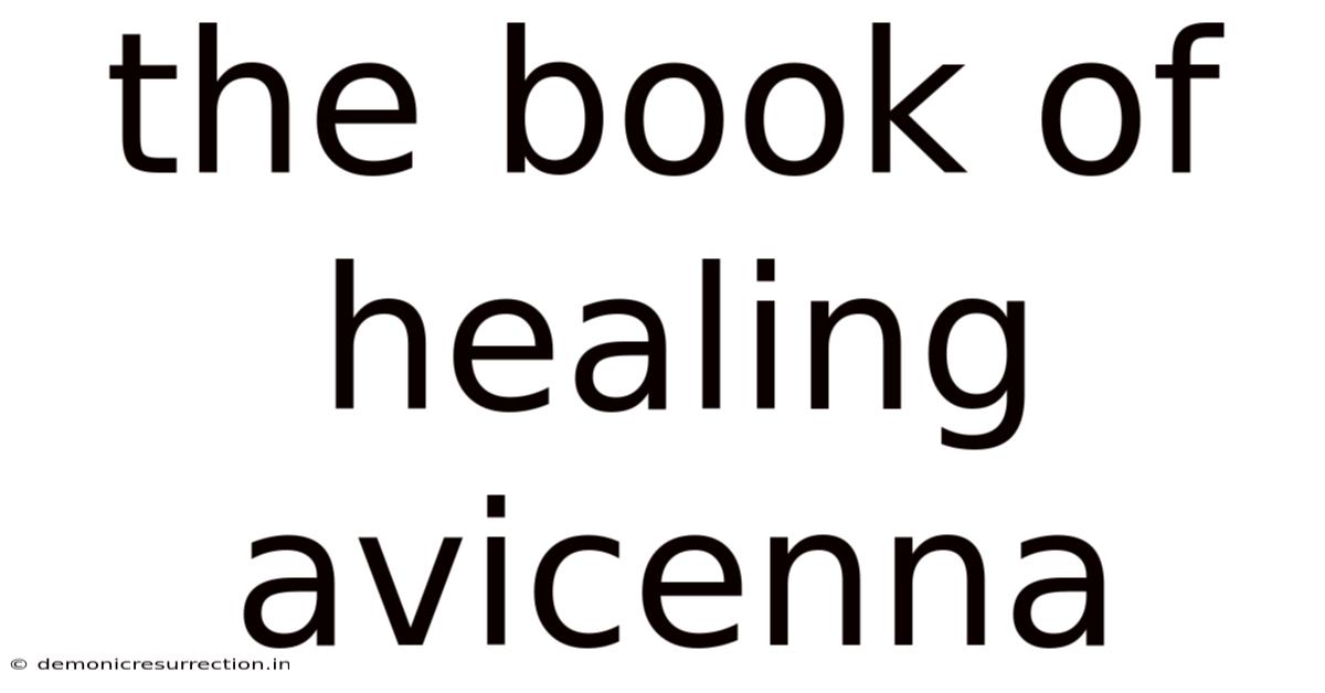 The Book Of Healing Avicenna