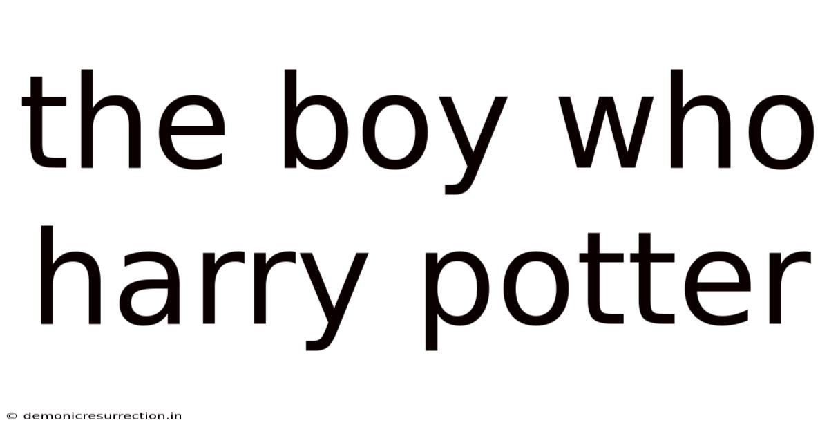 The Boy Who Harry Potter