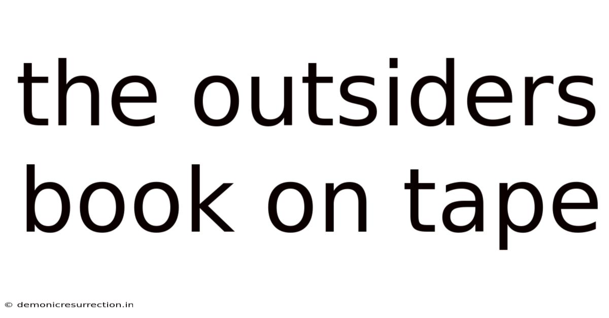The Outsiders Book On Tape
