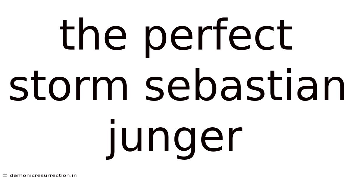 The Perfect Storm Sebastian Junger