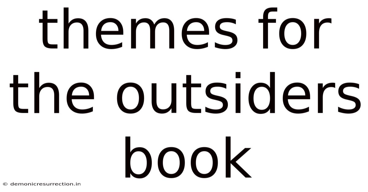 Themes For The Outsiders Book