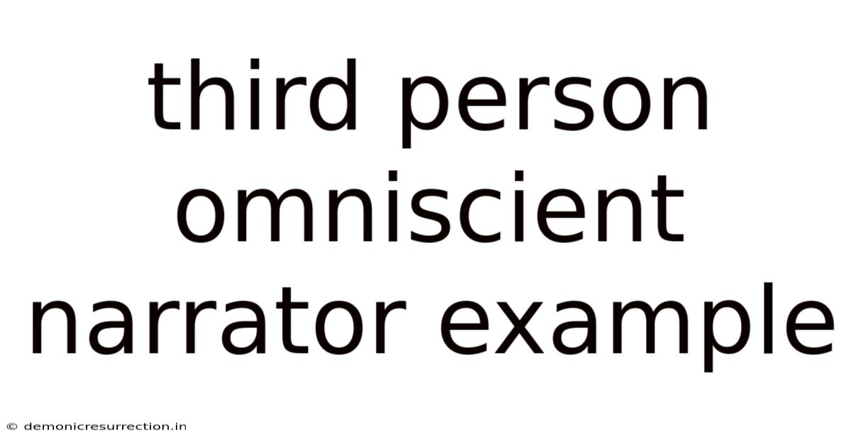 Third Person Omniscient Narrator Example