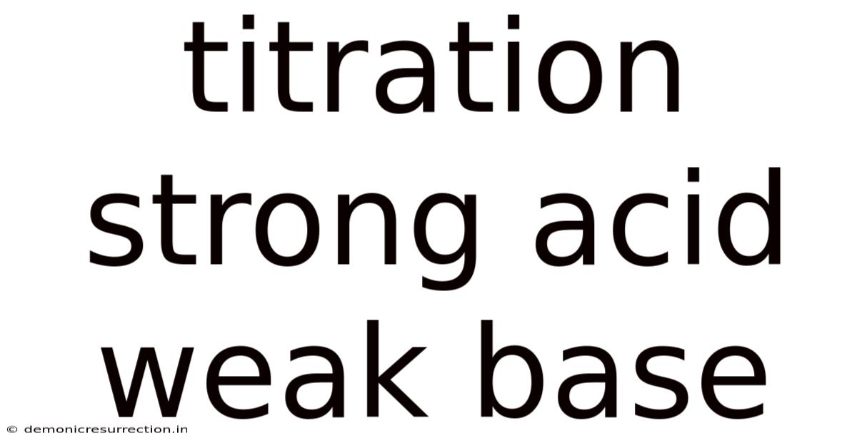 Titration Strong Acid Weak Base