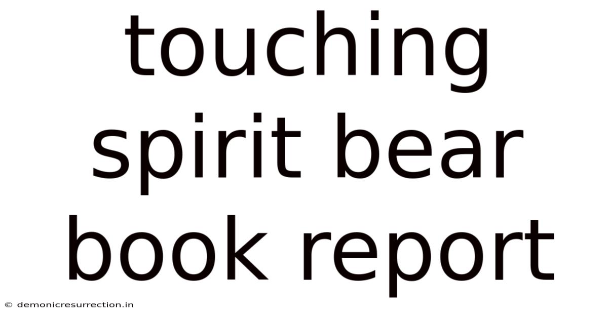 Touching Spirit Bear Book Report