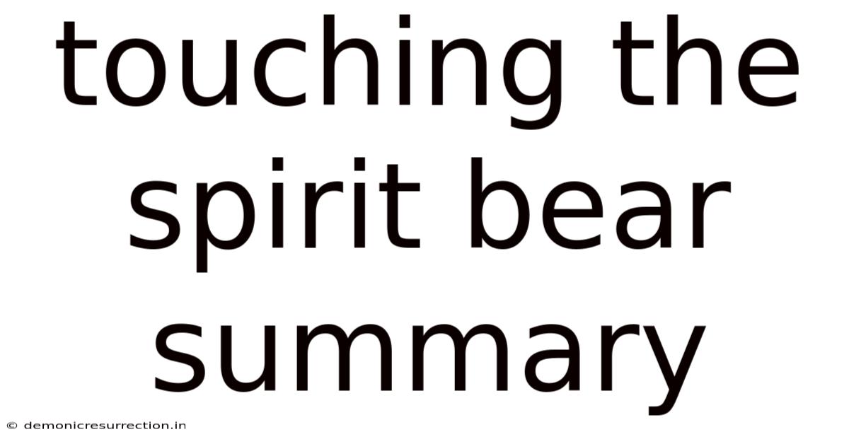 Touching The Spirit Bear Summary