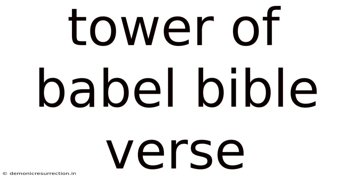 Tower Of Babel Bible Verse
