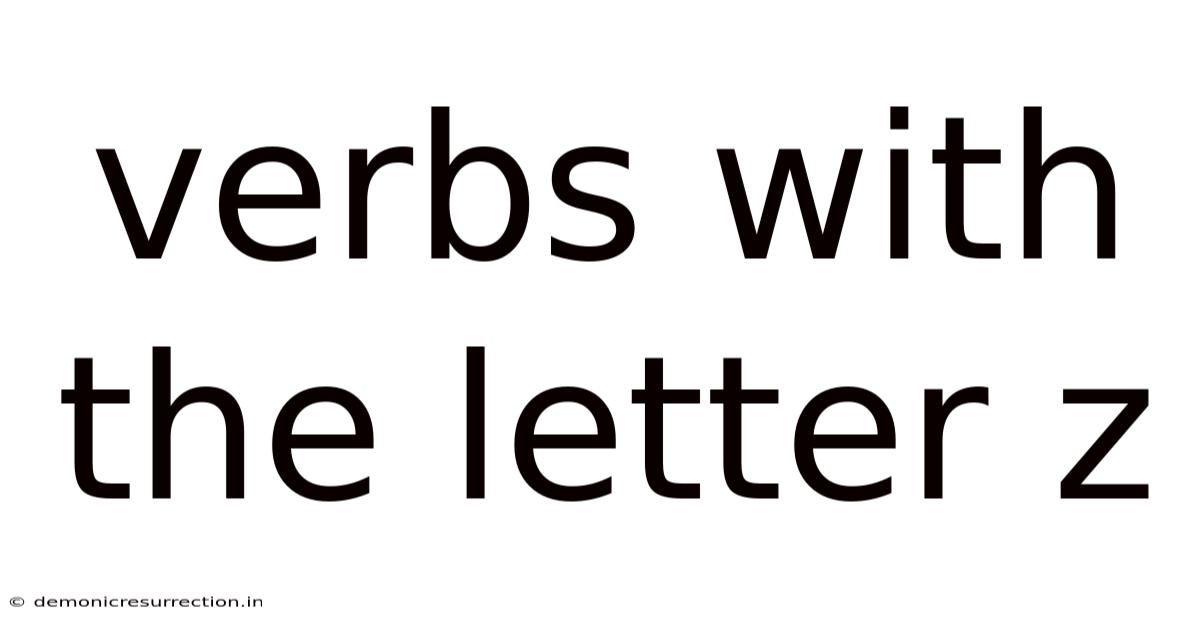 Verbs With The Letter Z