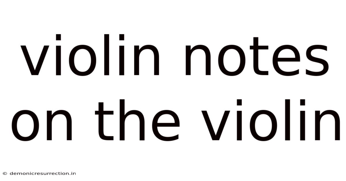 Violin Notes On The Violin
