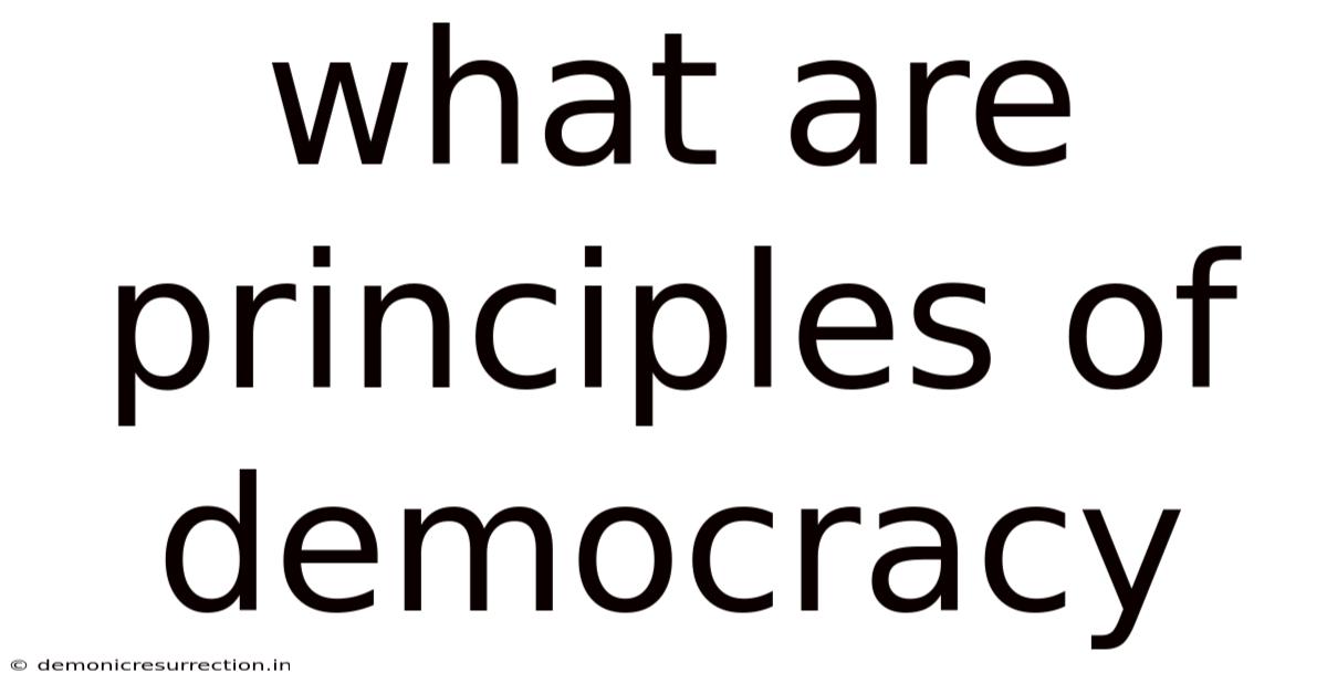 What Are Principles Of Democracy