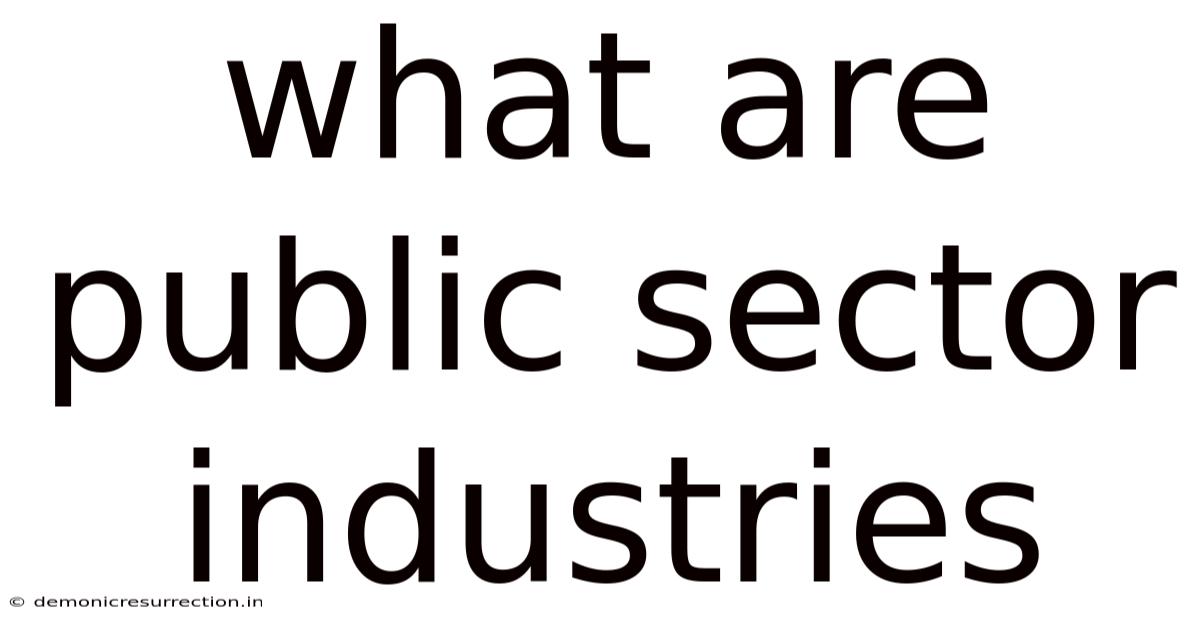 What Are Public Sector Industries