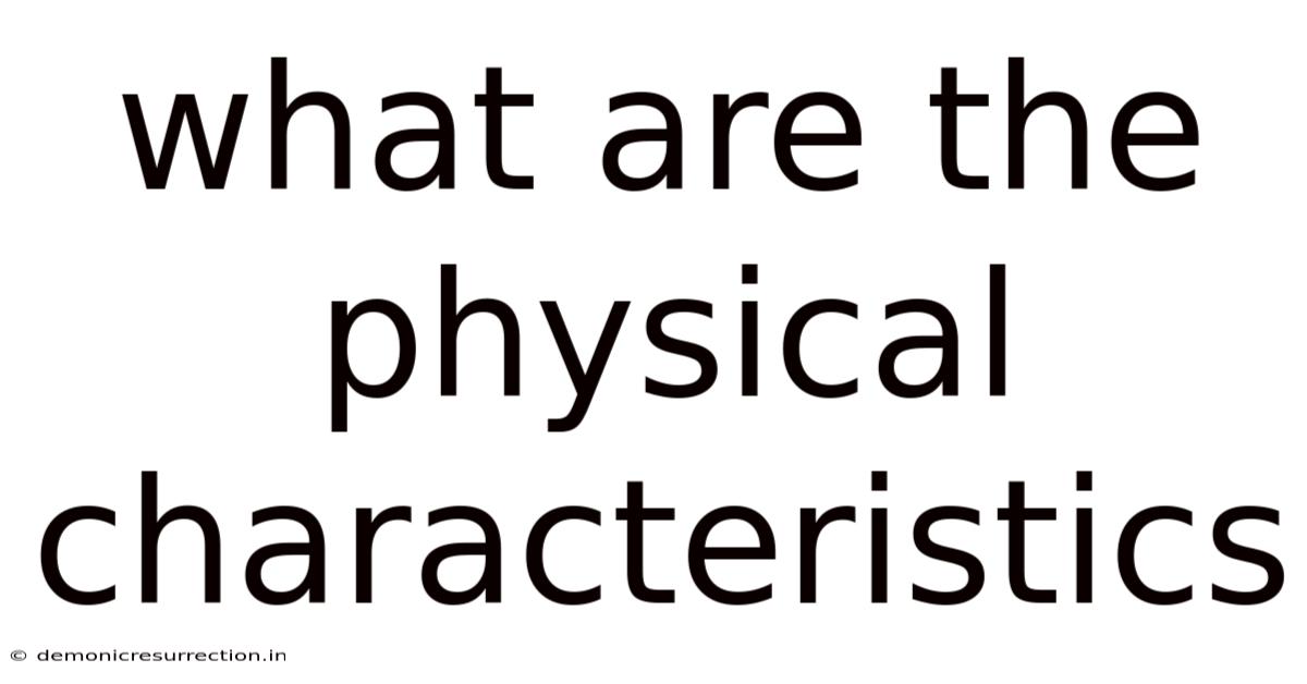 What Are The Physical Characteristics
