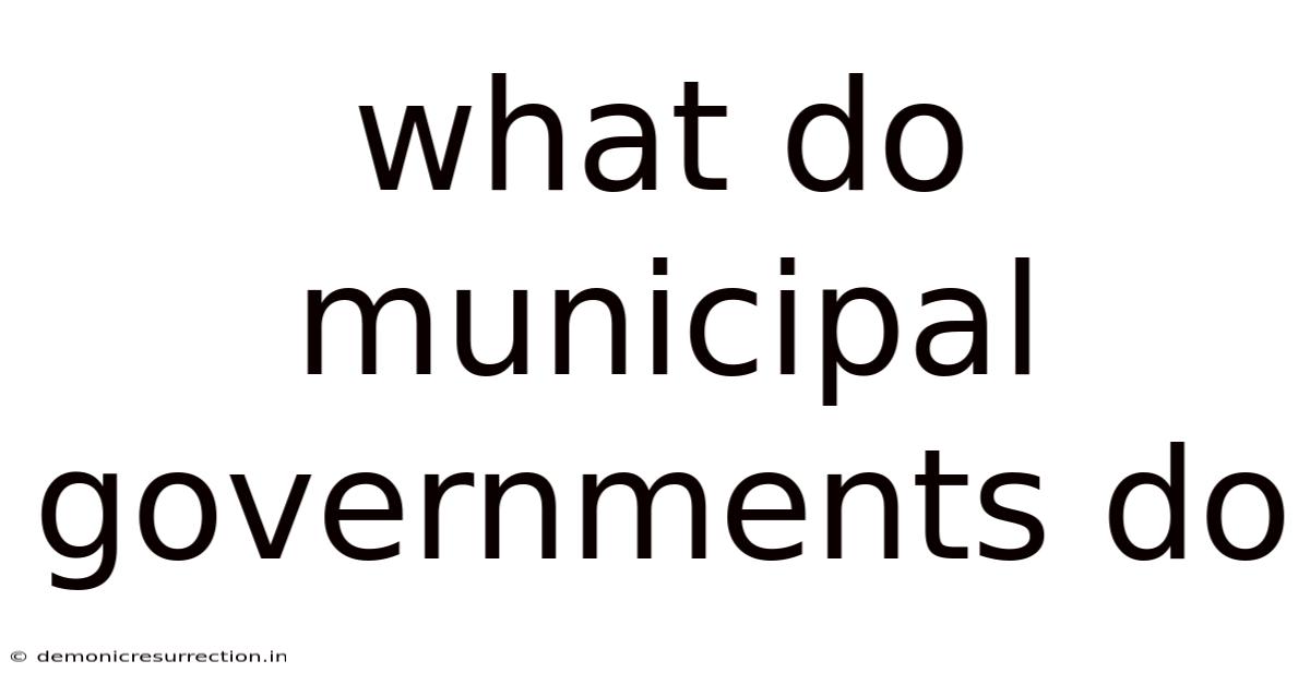 What Do Municipal Governments Do