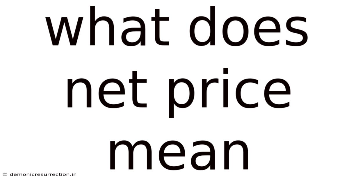 What Does Net Price Mean