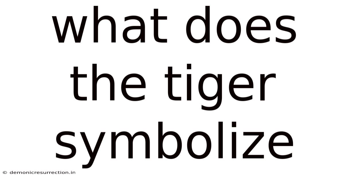 What Does The Tiger Symbolize