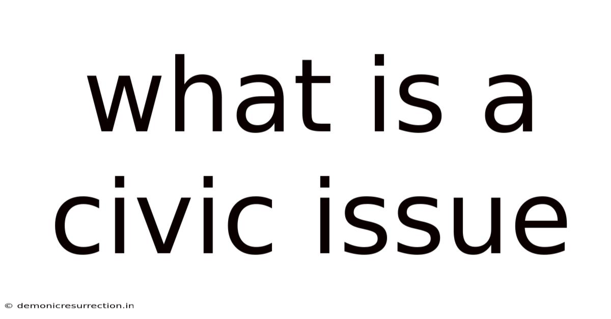 What Is A Civic Issue