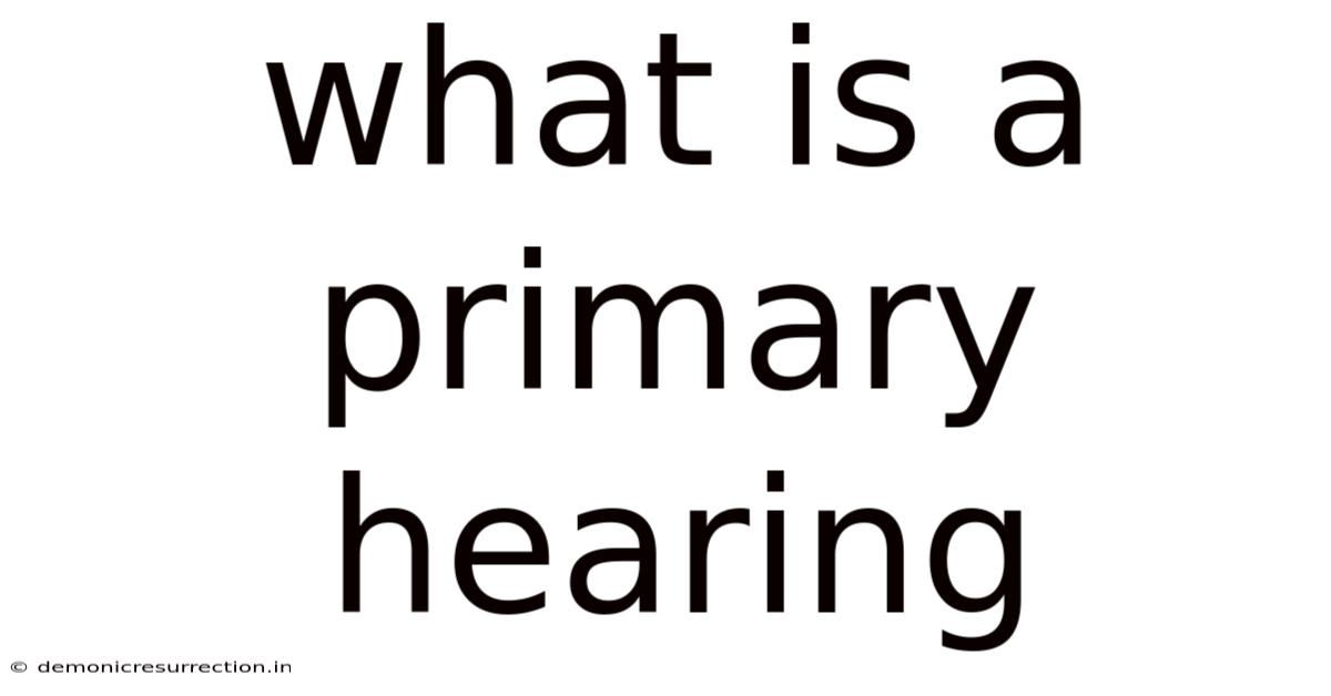 What Is A Primary Hearing