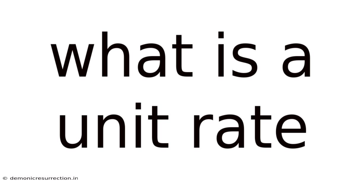What Is A Unit Rate