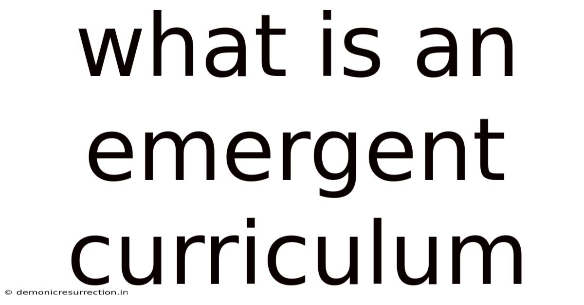 What Is An Emergent Curriculum