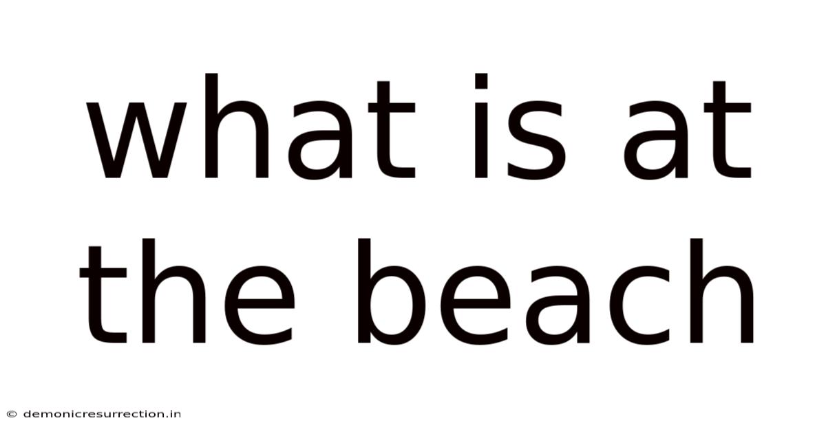 What Is At The Beach