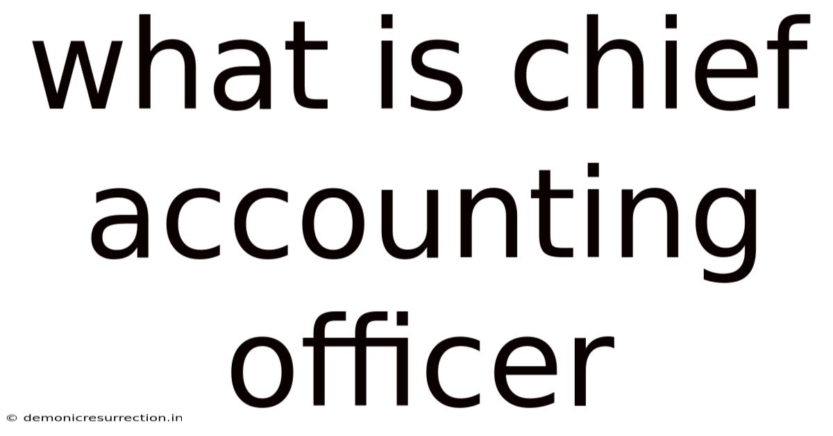 What Is Chief Accounting Officer