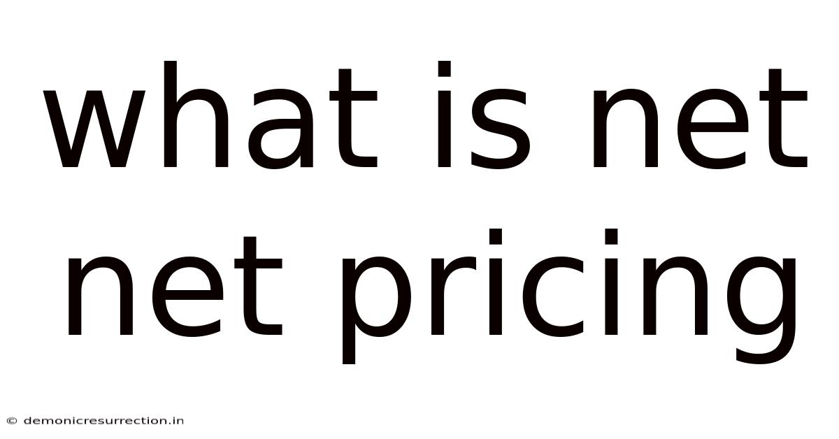 What Is Net Net Pricing
