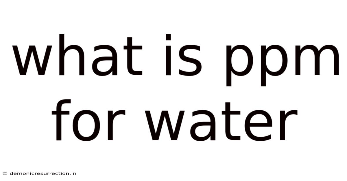 What Is Ppm For Water