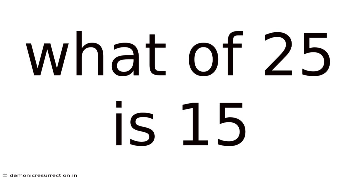 What Of 25 Is 15