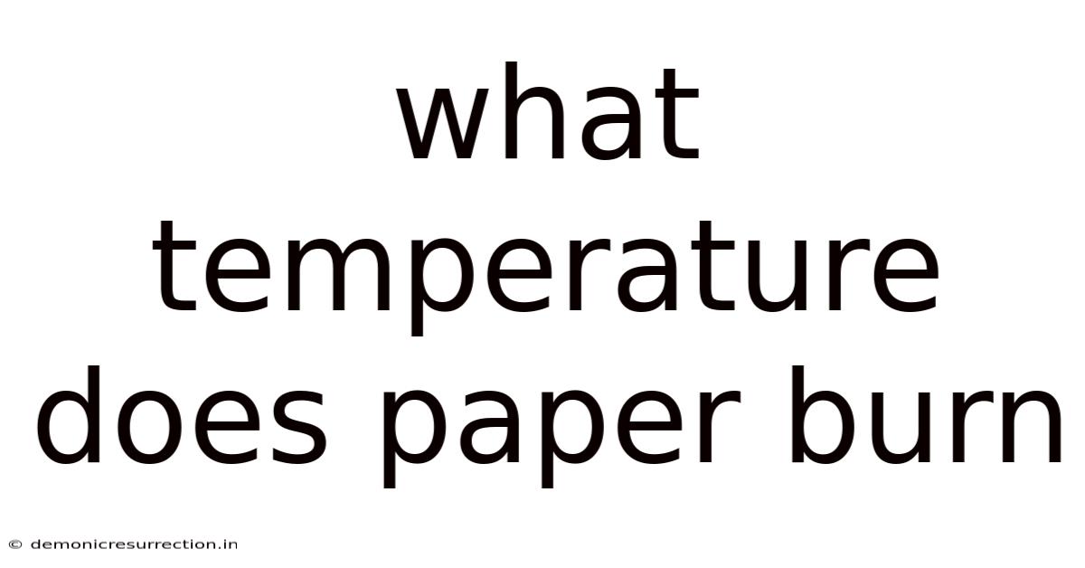 What Temperature Does Paper Burn
