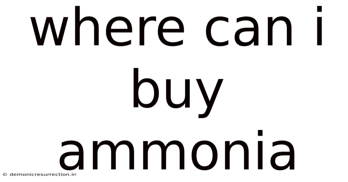 Where Can I Buy Ammonia