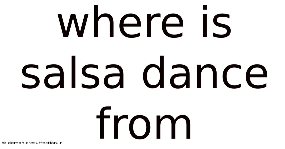 Where Is Salsa Dance From