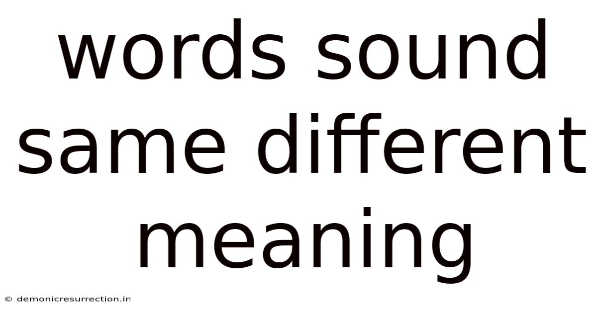 Words Sound Same Different Meaning
