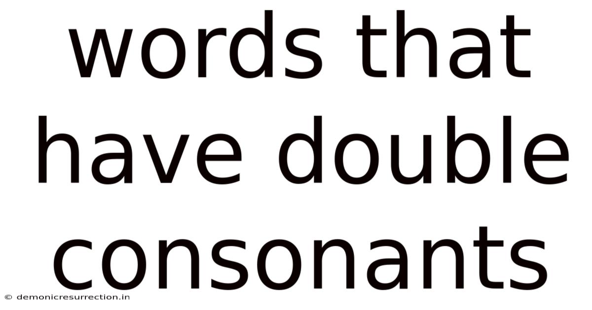 Words That Have Double Consonants