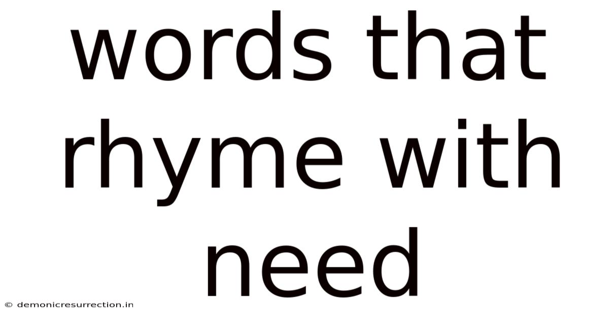 Words That Rhyme With Need