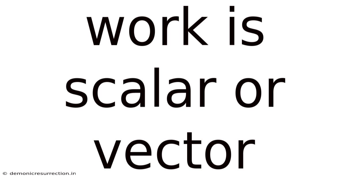 Work Is Scalar Or Vector