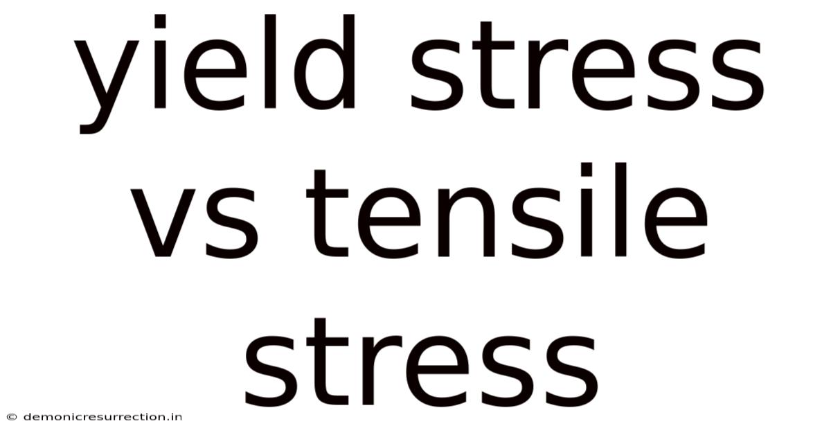 Yield Stress Vs Tensile Stress